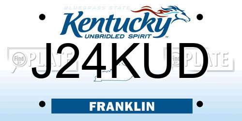 J24KUD Kentucky License Plate
