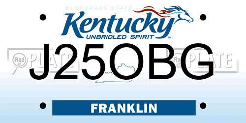 J25OBG Kentucky License Plate