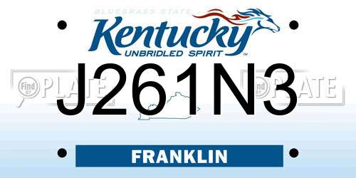 J261N3 Kentucky License Plate