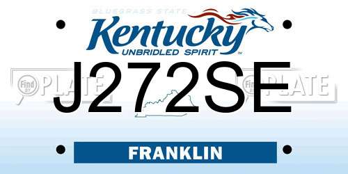 J272SE Kentucky License Plate