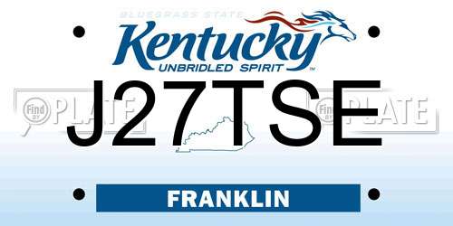 J27TSE Kentucky License Plate
