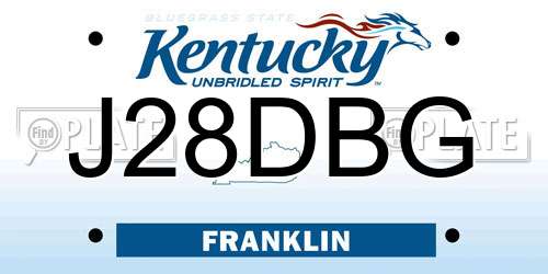 J28DBG Kentucky License Plate
