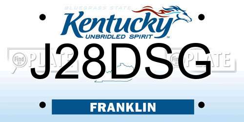 J28DSG Kentucky License Plate