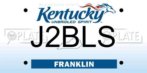 J2BLS Kentucky License Plate