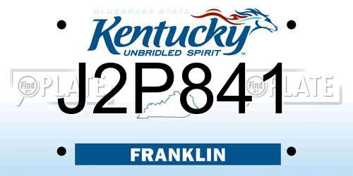 J2P841 Kentucky License Plate