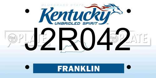 J2R042 Kentucky License Plate