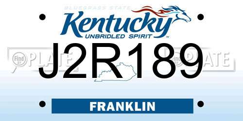 J2R189 Kentucky License Plate