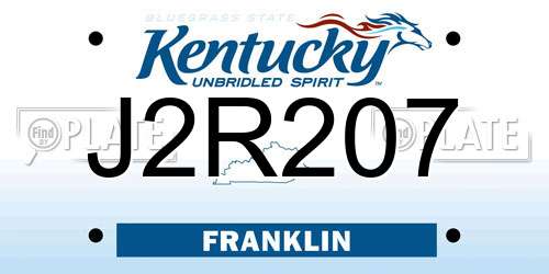 J2R207 Kentucky License Plate