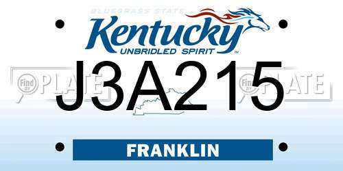 J3A215 Kentucky License Plate