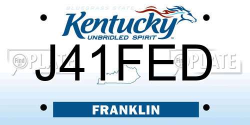 J41FED Kentucky License Plate
