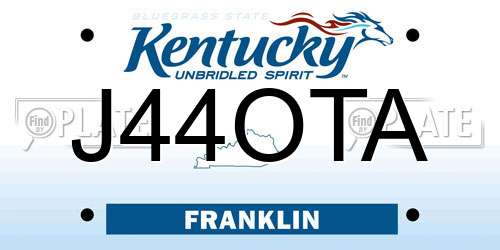 J44OTA Kentucky License Plate