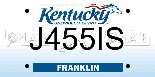 J455IS Kentucky License Plate