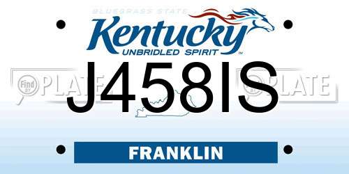 J458IS Kentucky License Plate