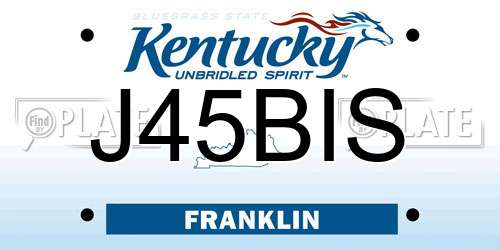 J45BIS Kentucky License Plate