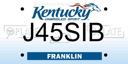 J45SIB Kentucky License Plate