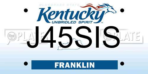 J45SIS Kentucky License Plate