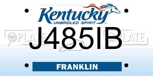 J485IB Kentucky License Plate