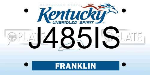 J485IS Kentucky License Plate