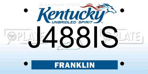 J488IS Kentucky License Plate