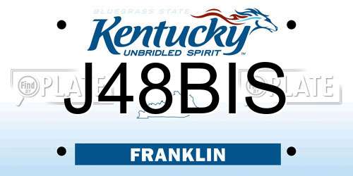 J48BIS Kentucky License Plate
