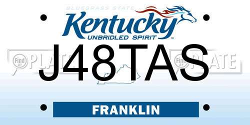 J48TAS Kentucky License Plate