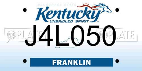 J4L050 Kentucky License Plate