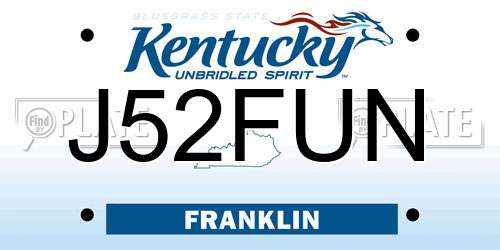 J52FUN Kentucky License Plate