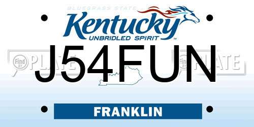 J54FUN Kentucky License Plate