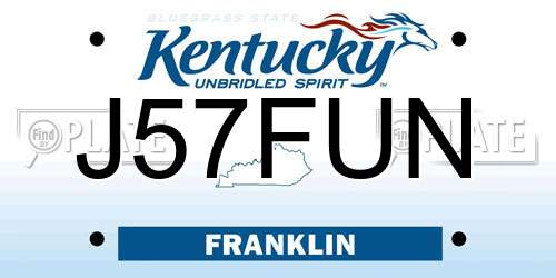 J57FUN Kentucky License Plate