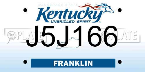 J5J166 Kentucky License Plate