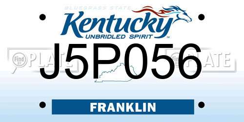 J5P056 Kentucky License Plate