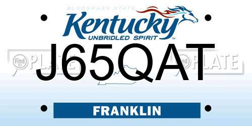 J65QAT Kentucky License Plate