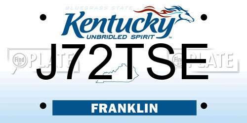 J72TSE Kentucky License Plate