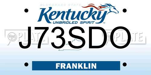 J73SDO Kentucky License Plate