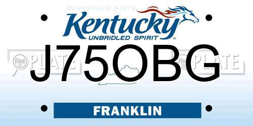 J75OBG Kentucky License Plate