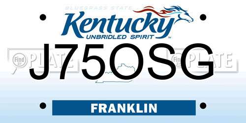 J75OSG Kentucky License Plate