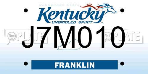 J7M010 Kentucky License Plate