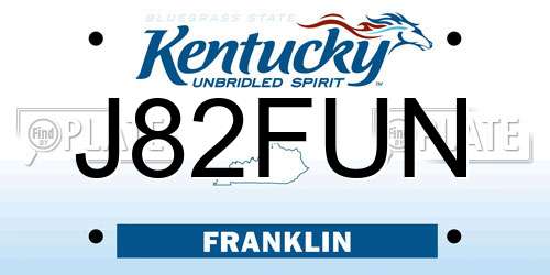 J82FUN Kentucky License Plate