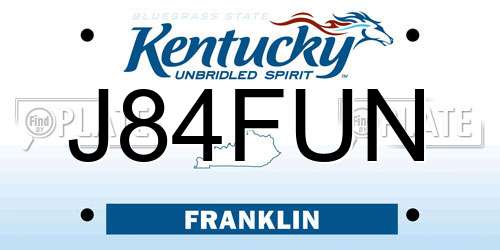 J84FUN Kentucky License Plate