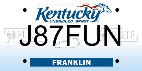 J87FUN Kentucky License Plate