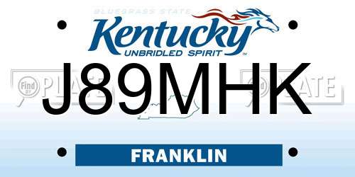 J89MHK Kentucky License Plate