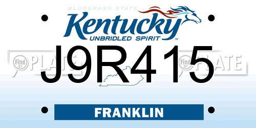 J9R415 Kentucky License Plate