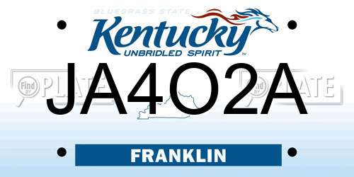 JA4O2A Kentucky License Plate