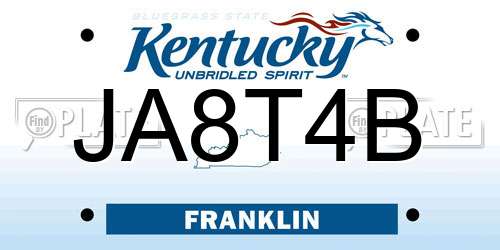 JA8T4B Kentucky License Plate