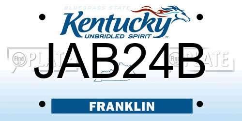 JAB24B Kentucky License Plate