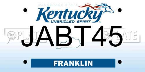 JABT45 Kentucky License Plate