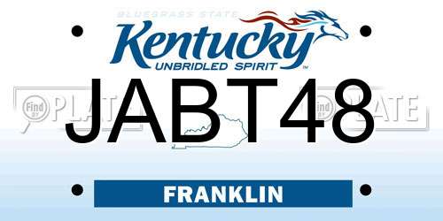 JABT48 Kentucky License Plate