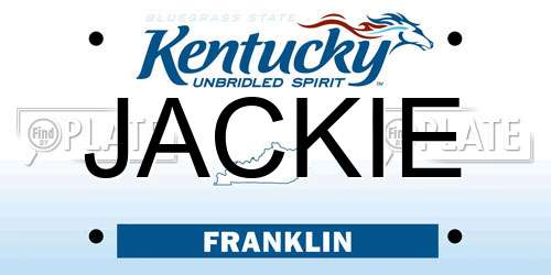 JACKIE Kentucky License Plate