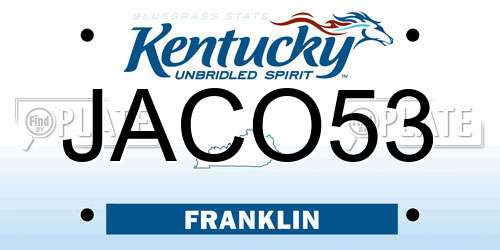 JACO53 Kentucky License Plate