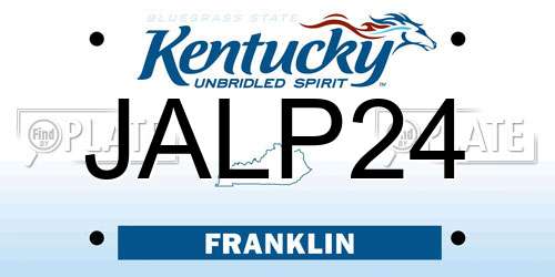 JALP24 Kentucky License Plate